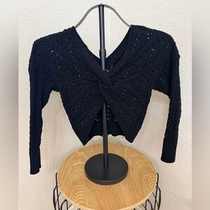 Black Franki Knit V-Neck Sweater